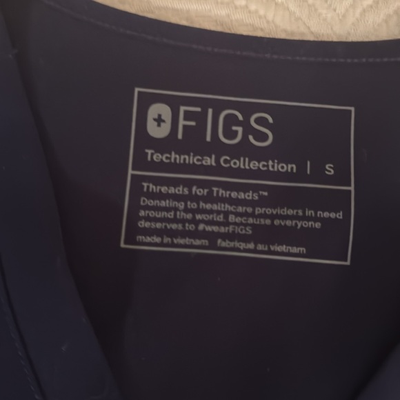 Figs Navy Blue Scrub Top, Small - Picture 2 of 5